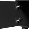 Meuble TV - MODERNLUXE - 180x40x42 cm - 2 tiroirs, 4 portes - Pieds bois massif - Noir
