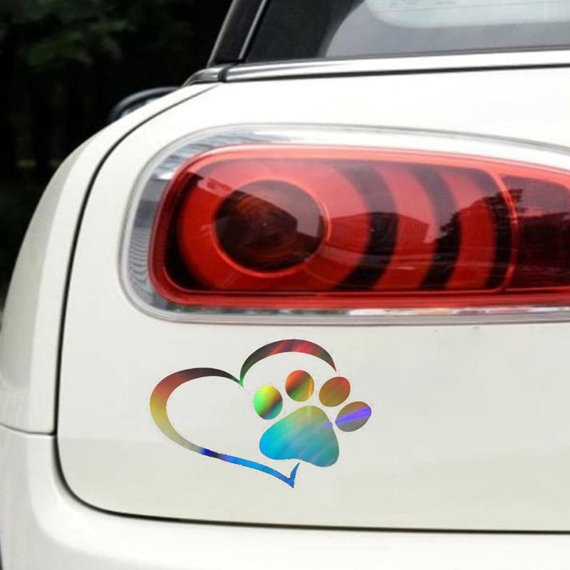 Love Feet Car Sticker Heart-shaped Footprint Car Sticker Cover Scratches Body Door Sticker
