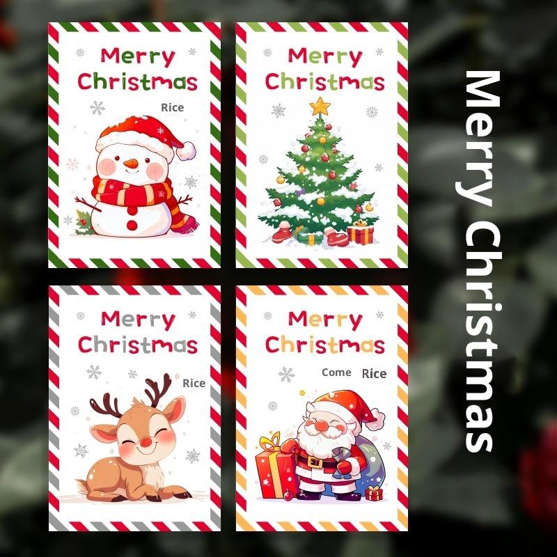 10Pcs Christmas Cards, Handwritten Thanks, Blessings, Messages, Gifts, Decorations, Small Cards, Parties, Birthdays, Holidays