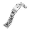 22mm Metal Watch Band Stainless Steel Jubilee Bracelet V Clasp for Seiko 5 Sports SBSA005 and More SBSA001, SBSA003,