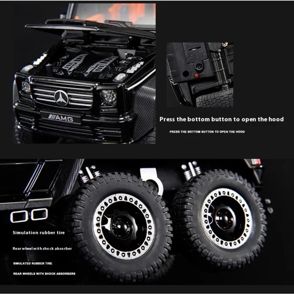 1/20 Mercedes Benz AMG G63 6X6 Внедорожник из сплава Металлическая литая модель автомобиля Звук и свет Большой подарок для взрослого Парню Коллекция