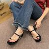2024 Summer New Narrow Band Women Sandal Shoes Fashion Thick Heel Ladies Elegant Open Toe Sandalias Ankle Strap Dress Pumps