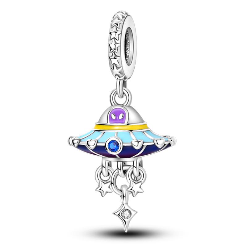 925 Серебряный цвет драгоценный камень бабочка светящийся светлячок фиолетовый подвески подвески подходят 925 оригинальные браслеты DIY вечерние ювелирные изделия подарок