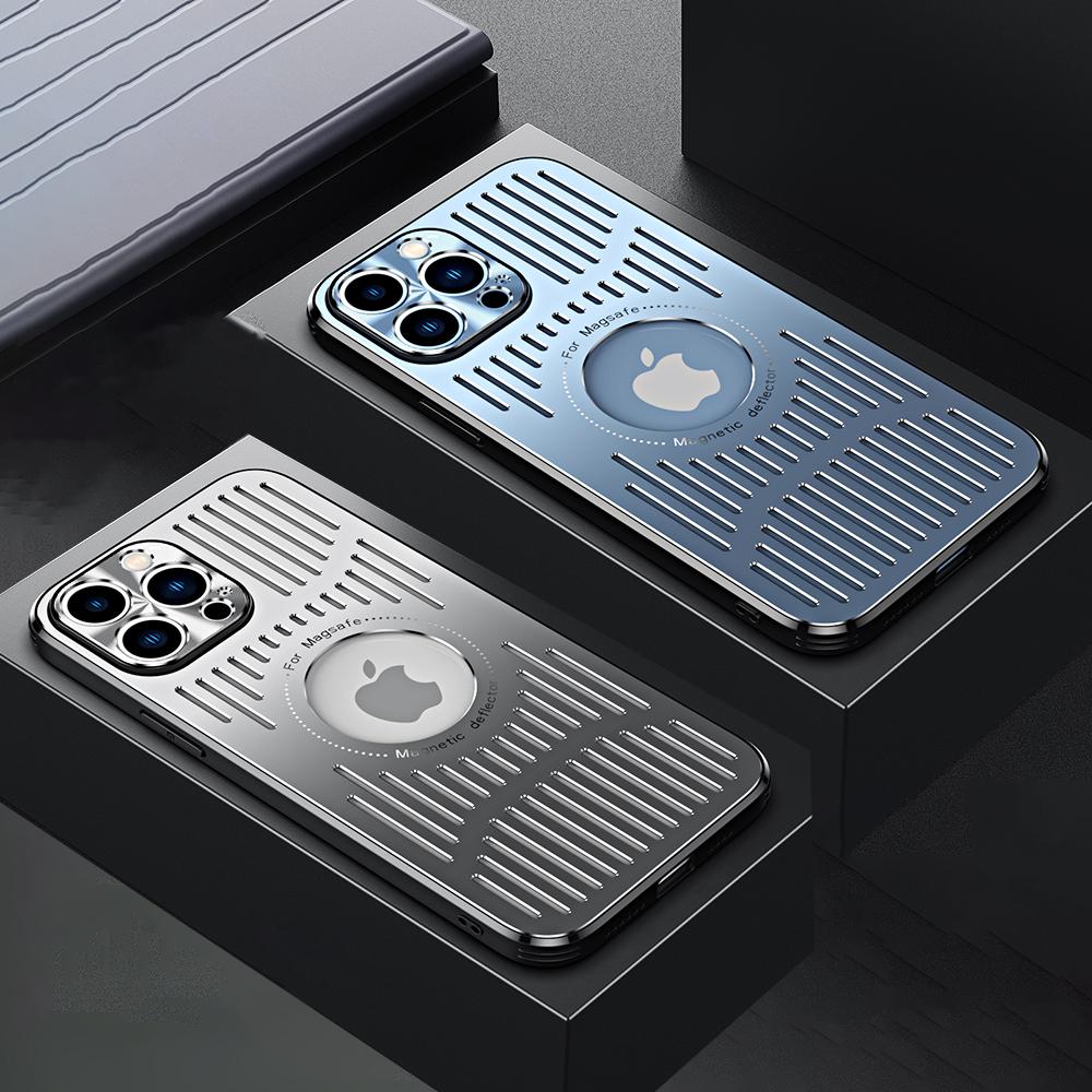 Алюминий премиум-класса для Magsafe, магнитный чехол с беспроводной зарядкой для Iphone 14 13 12 Pro Max Plus, противоударный чехол с полым охлаждением