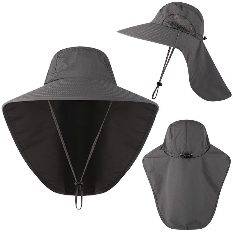 New Design Summer Nylon Outdoor Sunscreen Fisherman's Hat Large Brim Adjustable Quick-drying Breathable Waterproof Anti-UV