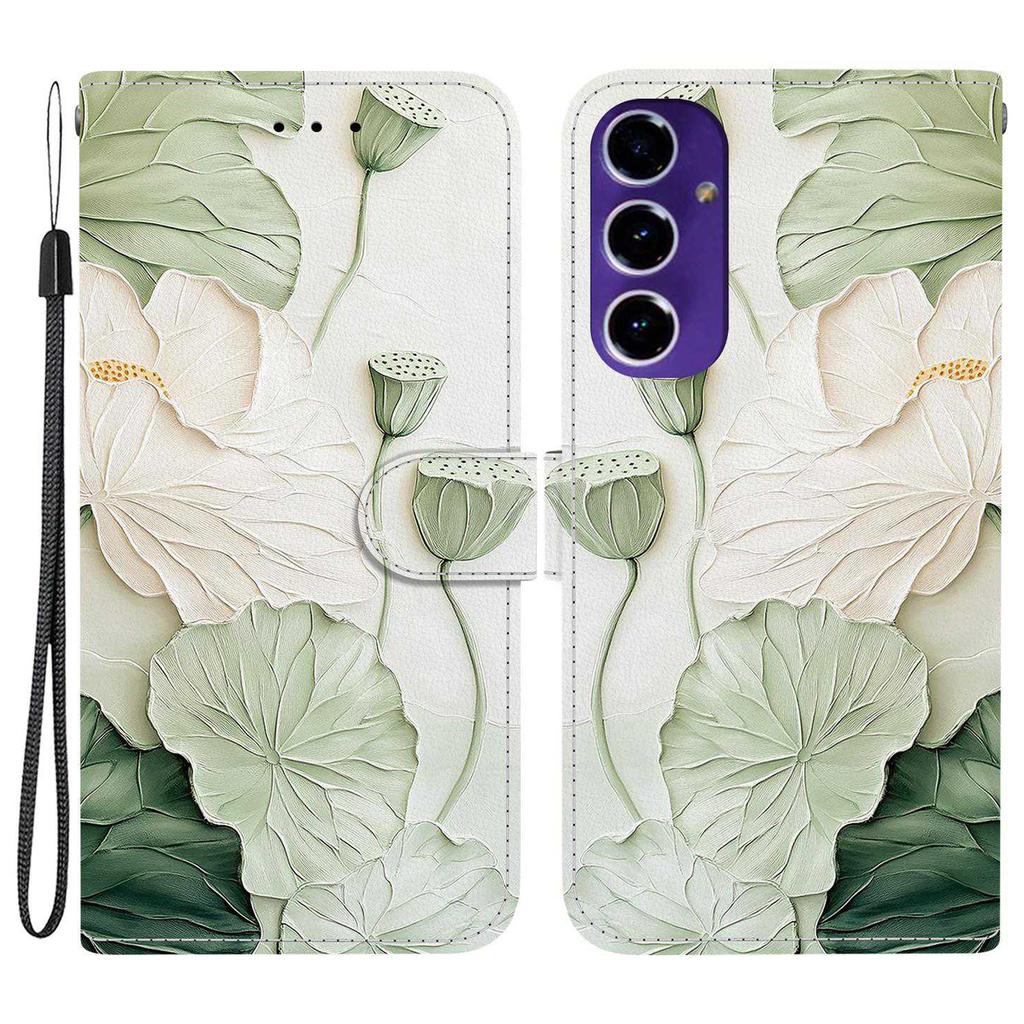 For Samsung Galaxy A16 5G/4G Wallet Case Pattern Printing Leather Stand Phone Cover with Strap