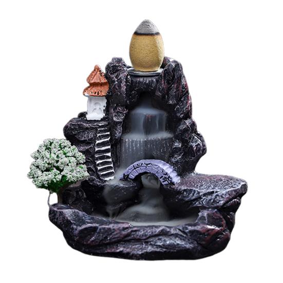 Курильница с обратным потоком, эффект водопада, держатель для благовоний Zen, конусная курильница с водопадом для медитации в домашнем офисе