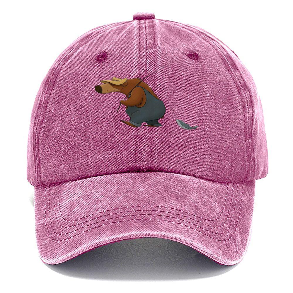pc Retro Washed Distressed Animal Print Baseball Cap Unisex Lightweight Suitable for Outdoor Fishing Hat with Distressed