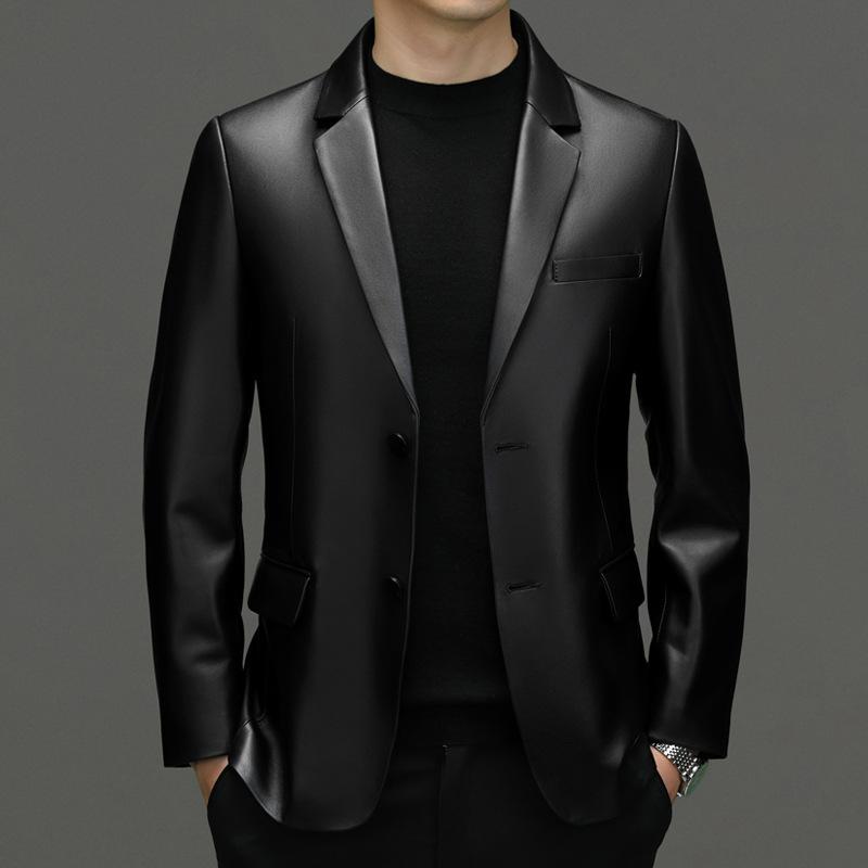 Осень и зима Новые мужские кожаные куртки Кожаные костюмы Повседневные мужские куртки Универсальные