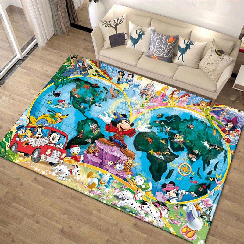 1 шт. Ковер с рисунком Микки Мауса и Минни от Disney, Коврик для зоны, Нескользящий ковер, Коврик для пола, стирающийся вручную, Подходит для гостиной, спальни, Декор для дома