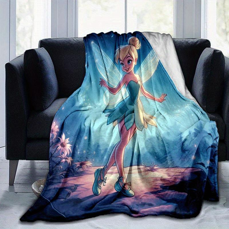 1pc Tinker Bell Printing Blanket - Soft, All-Season Throw for Office Blanket, Car, Travel