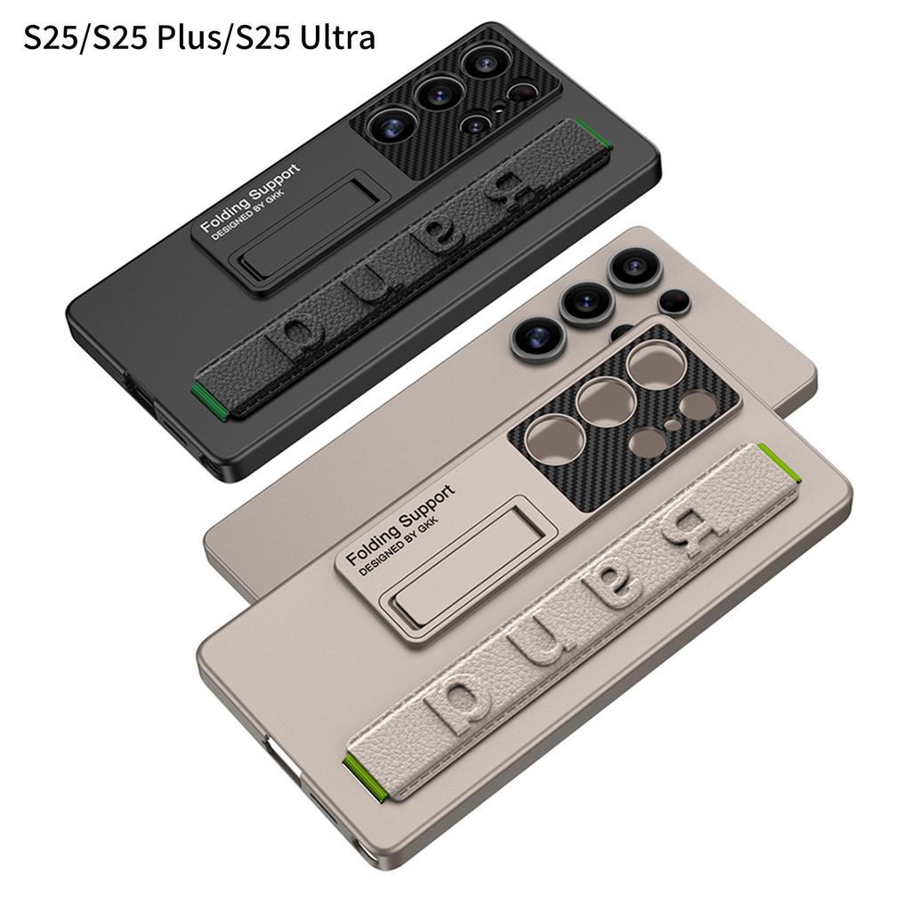 Чехол GKK для Samsung Galaxy S25 Ultra из поликарбоната и термополиуретана с подставкой и браслетом