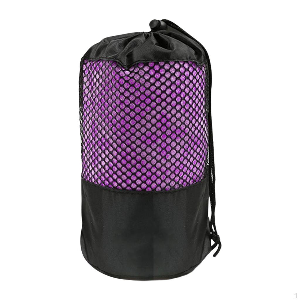 Mat Towel Non Slip Grip with Mesh Bag Equipment Soft Microfiber for Home Gym Training Workout