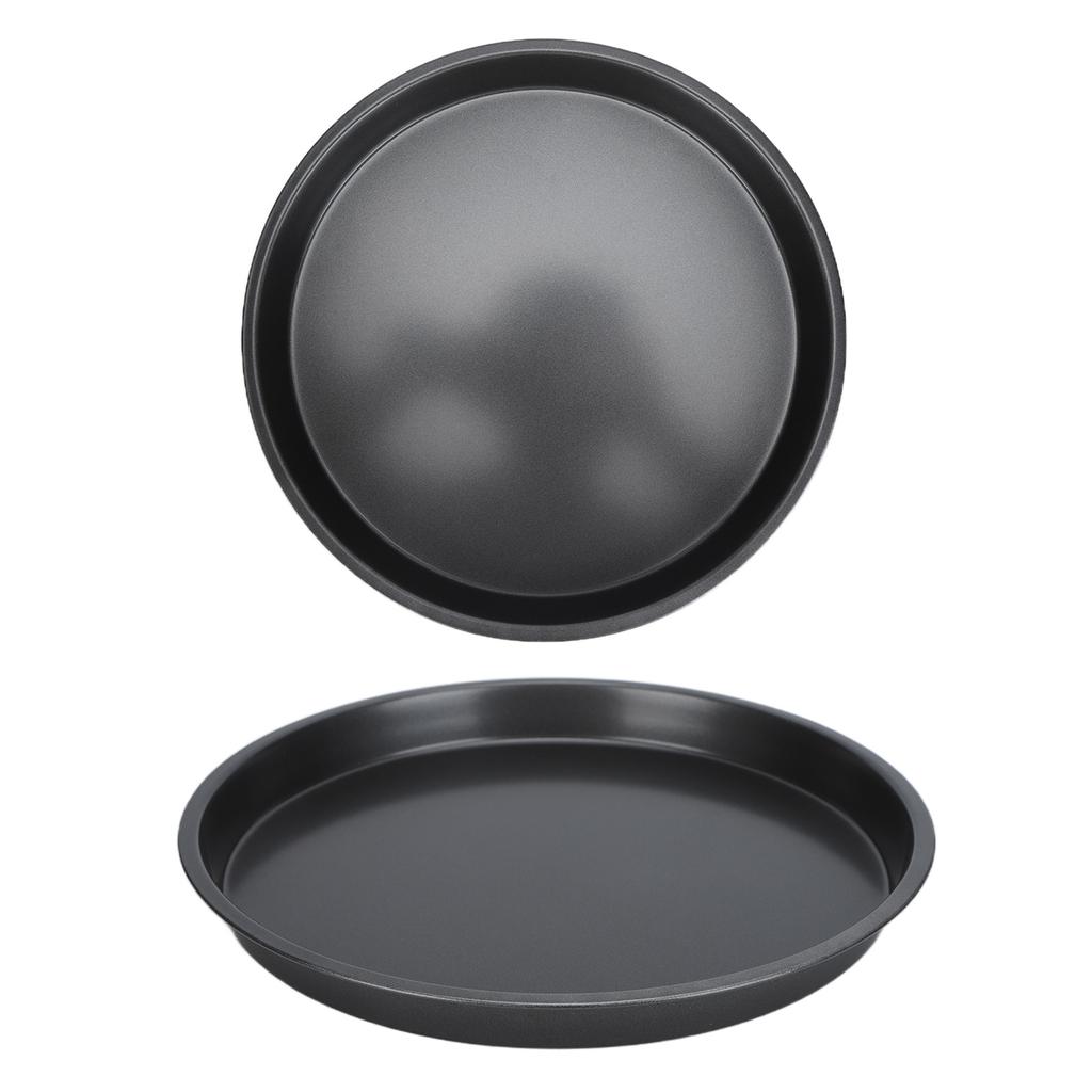 2 шт. антипригарный противень для пиццы, глубокая утолщенная форма для выпечки из углеродистой стали для кухни, пекарни, 10 дюймов