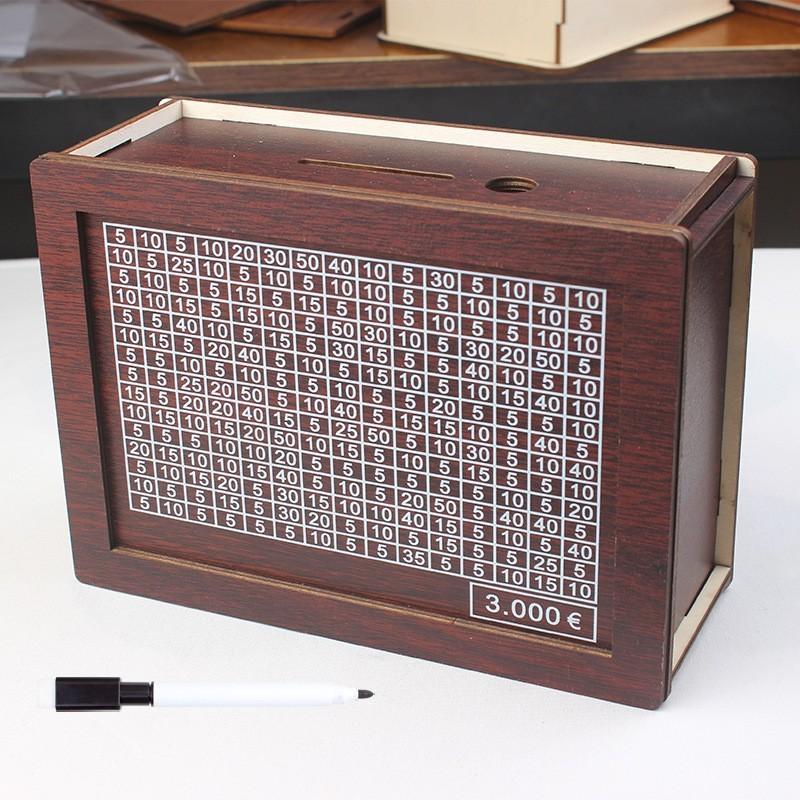 1000 2000 3000 5000 10000 Евро Копилка Деревянная Свинья Копилка Хранилище для Денег Коробка для Сбережений Челлендж Кейс для Хранения Наличности