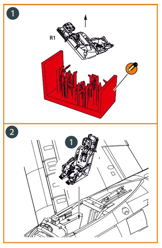 Прозрачное кресло-катапульта для поздней модели североамериканского истребителя Sabre, прозрачные пластиковые детали модели CPUA72166 Prop! 1/72 Ф-86А (для Prop) (Самолет)