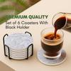 Керамические подставки с матовым покрытием сверху и пробковой основой | Подставки для чашек Набор из 6 штук |