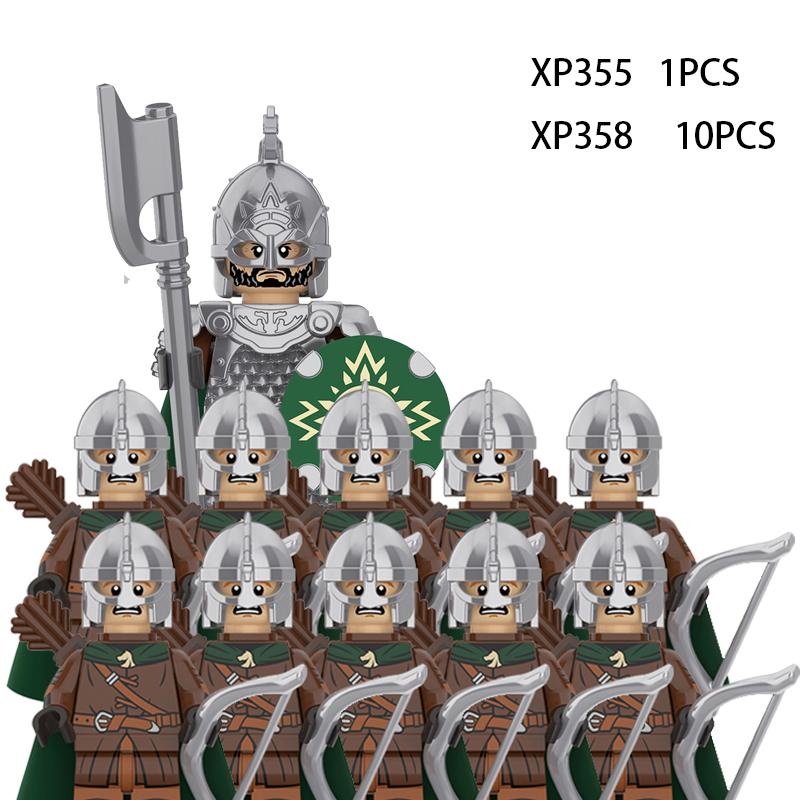 Medieval Elf Rohan Soldiers Guard Army Lotr Action Figures Mini Bricks Doll Assemble Building Blocks DIY Toys for Kid Gifts