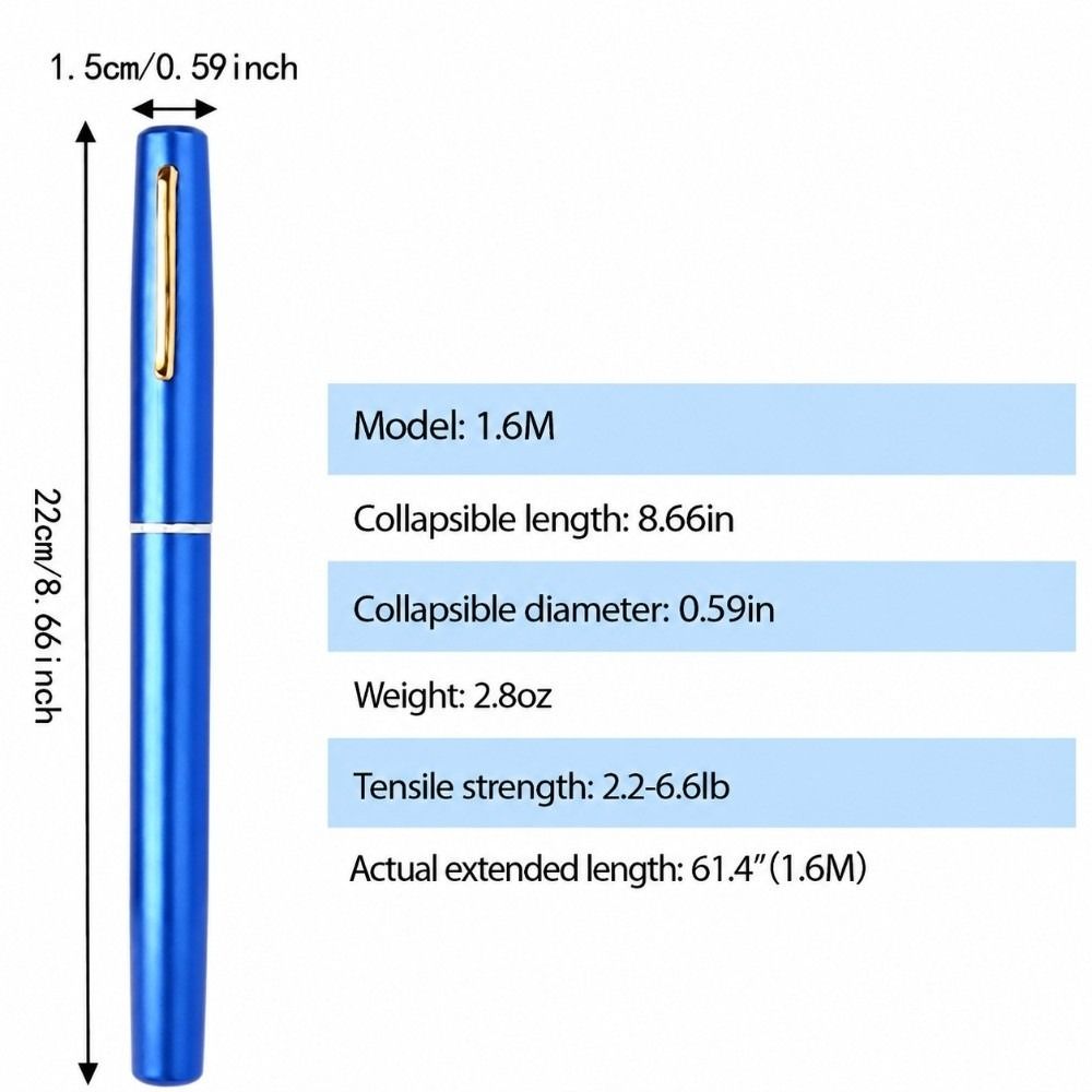 Collapsible Fishing Pole Kit Pen Shape Fishing Rod Set Fishing Reel Combo Saltwater Fishing