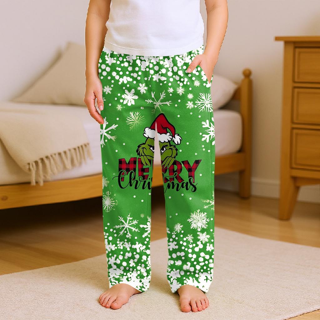 Fashionable Children's Versatile Print Pocket Casual Pants