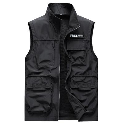 Весенне-осенний мужской повседневный большой жилет, мужской модный свободный мужской жилет с несколькими карманами