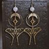 Полые изысканные висячие серьги с изображением мотылька, луны и звезды с кварцевым декором, медные украшения в богемном стиле, модный женский подарок