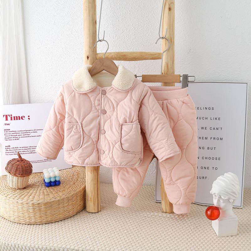 Детский хлопковый костюм на флисовой подкладке 2023: Зимняя куртка принцессы для мальчиков и девочек