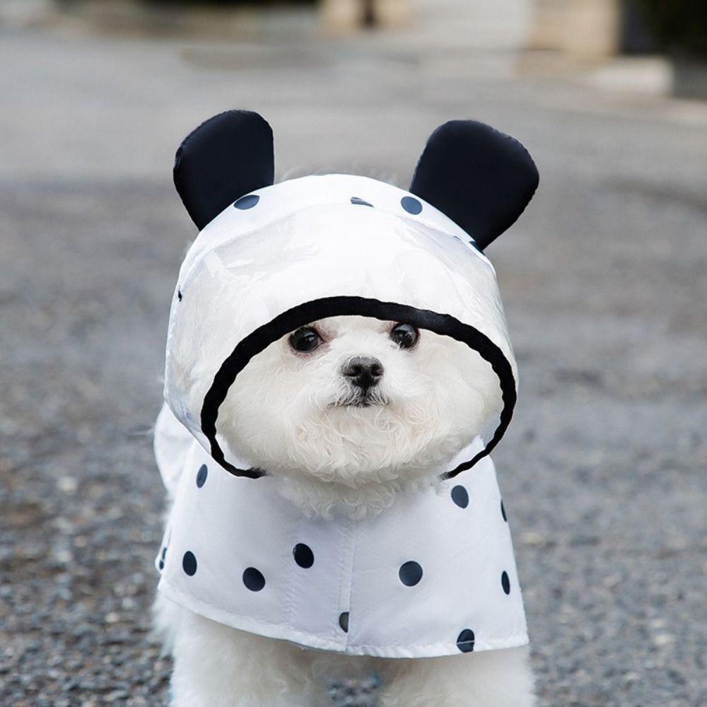 Waterproof Dog Raincoat Adjustable Poncho Cute Rainwear Hood  Teddy