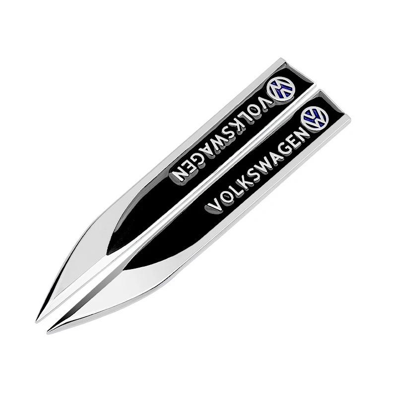 (Set of 2) Black and Red ABS Sticker Blade Side Mark Emblem GTI Wording for Volkswagen VW Golf 5 6 7
