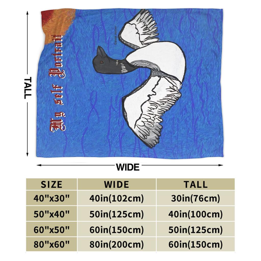 Heated Rivalry My self Portrait common loon Knitted Blanket Coral Fleece Plush Lightweight Thin Throw Blanket for Bed Bed Rug