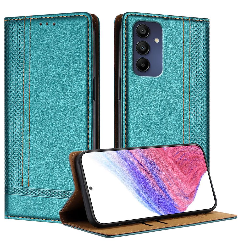 For Samsung Galaxy A16 4G/Galaxy A16 5G Case L-Shaped Grid Pattern Leather Stand Phone Cover with Card Slots