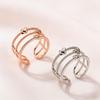 Fashionable women's simple multi-layer hollow heart personalized temperament versatile ring sweet anniversary commemorative ring