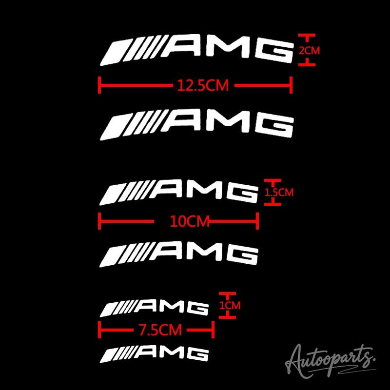 BTY4 6pc Car Logo Brake Caliper Sticker Modification Auto Accessories For Mercedes Benz AMG W212 W213 W205 AMG W177 W247 W176 GLA GLC