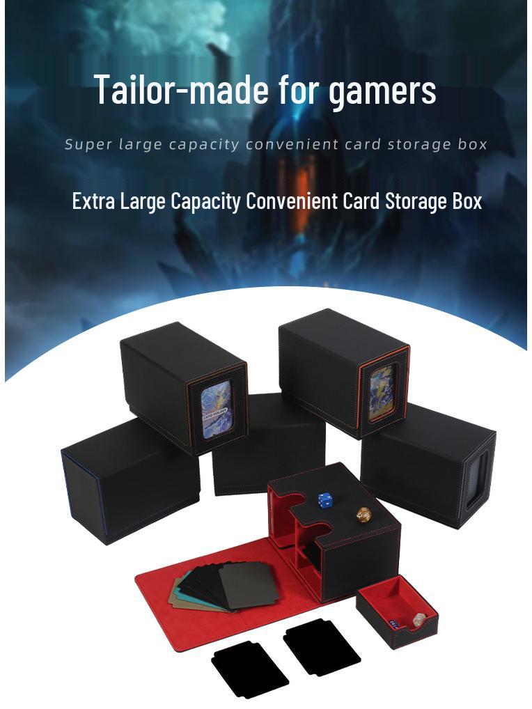 Dual Compartment Game Card Storage Box for 160+ Double Sleeved Cards - Fits Werewolf, Pokemon TCG, Ultraman Decks