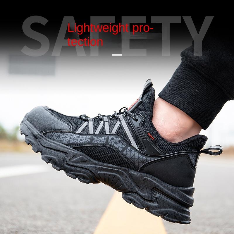Обувь для страхования труда. Дышащая и нескользящая мужская защитная обувь. Обувь для страхования труда, устойчивая к ударам и проколам.