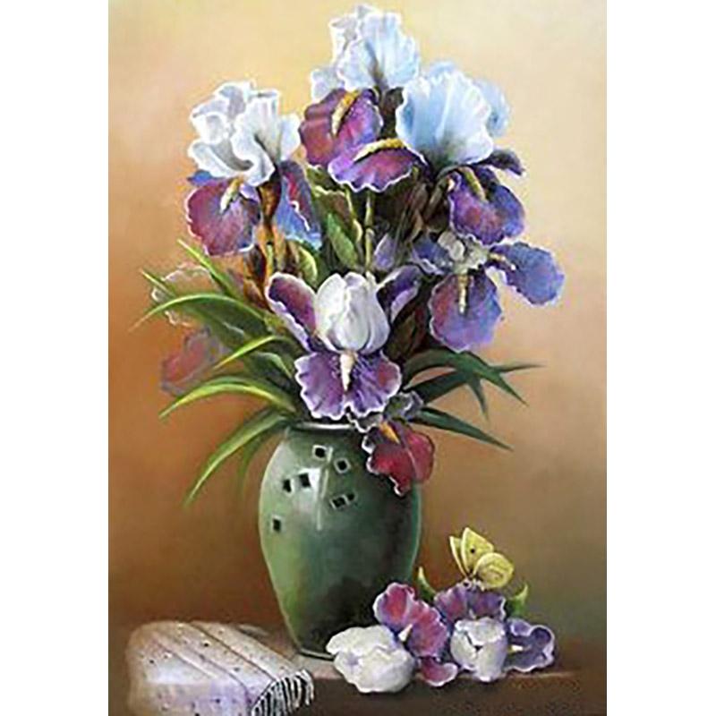 DIY Floral 5D Diamond Painting Full Round Drill Diamond Embroidery Cross Stitch Mosaic Kits Flower Wall Art Home Decor
