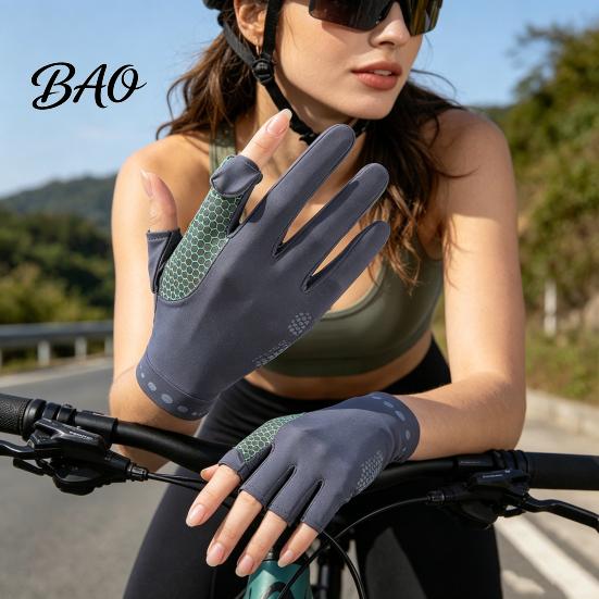 Cycling Sun Gloves Summer Driving Gloves, Cooling Protection Full Finger UV with Anti-Slip Palm, Ultra Thin Ice Silk for Women Outdoor Sports