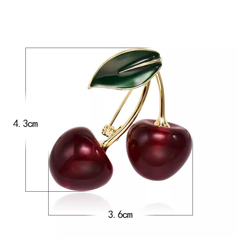 Роскошная брошь «Красная вишня» для женщин: Элегантная брошь для свитера, пальто и блейзера