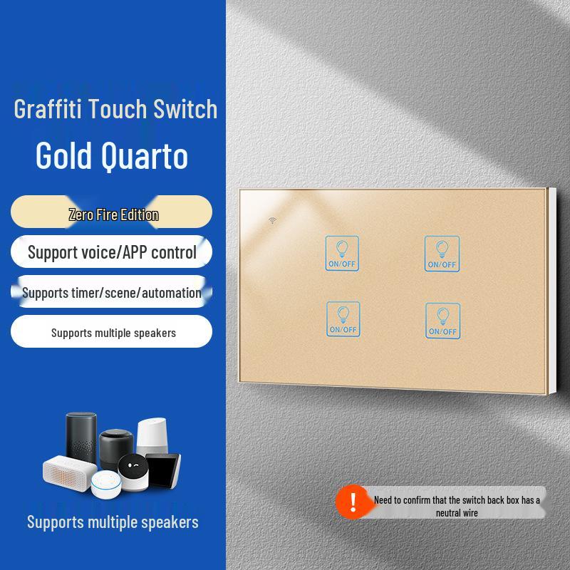 Умный WiFi Настенный Выключатель Graffiti с Голосовым Управлением Alexa и Google, Спецификации США/ЕС, Сенсорная Панель