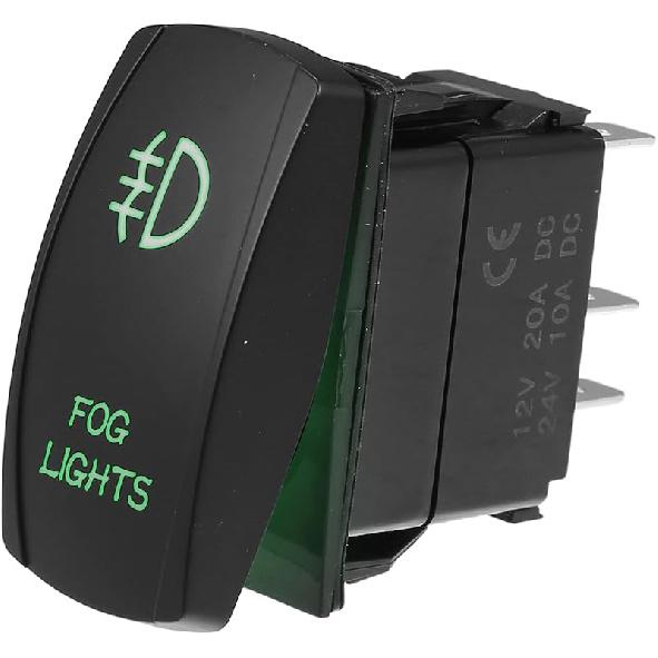 Универсальные противотуманные фары Motoforti, 5-контактный тумблер SPST, лазерная кнопка ВКЛ/ВЫКЛ, 20A/12V 10A/24V, водонепроницаемые для автомобиля, пластик, с белой светодиодной подсветкой