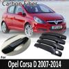 Черное углеродное волокно для Opel Corsa D 2007 2008 2009 2010 2011 2012 2013 2014 Vauxhall, крышка дверной ручки, наклейка, автомобильные аксессуары