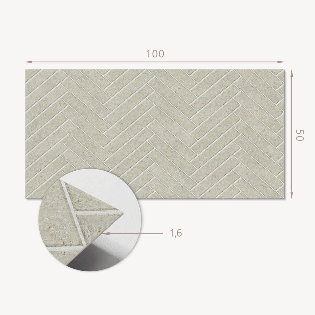 Panel Winylowy Z Nadrukiem - Dekoracja Do Sypialni 100X50 Cm Wzór W Jodełkę