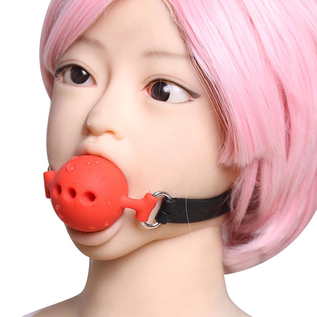 SM gag sex ball with hole soft rubber gag large, medium and small full silicone gag export source sex gag