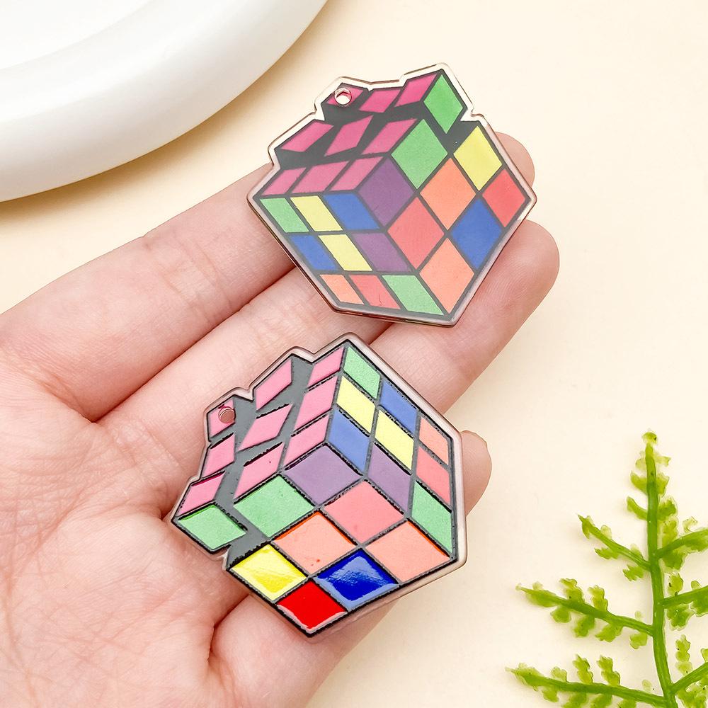 Мультяшная мозаика с животными, акриловый пазл-подвеска для изготовления украшений своими руками