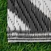 Outdoor Rug Reversible Mat Plastic Straw Rug Portable RV Camping Mat for Garden Deck Picnic Indoor, 152 x 243 cm (5 x 8 ft), Black & White