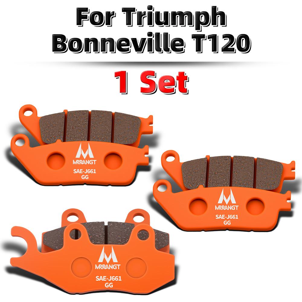 MRRANGT Motorcycle Ceramic Brake Pads Kit fit for Triumph Bonneville T120 T100 Street Scrambler 900 1200 Front Rear Set