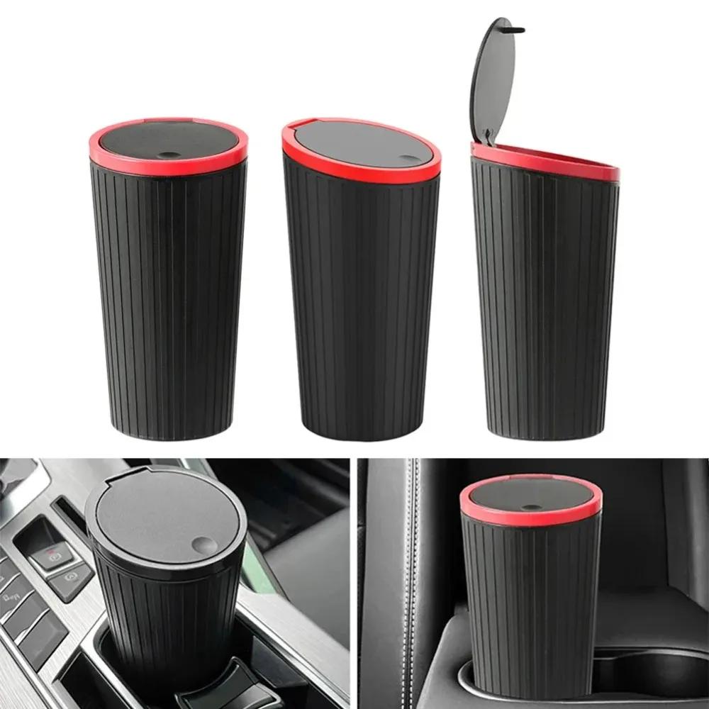 Автомобильный мусорный бак Press Type, подстаканник, мусорное ведро с крышкой, герметичный, водонепроницаемый, для салона автомобиля, мусорный контейнер, аксессуары для мусорных баков