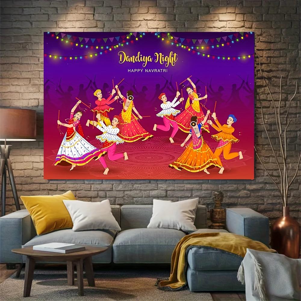 2D flat 2D flat printing 1 piece Dandiya Night Navratri Festival background banner