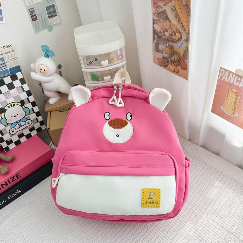 Children Bear Little Backpack Zipper Design Adjustable Shoulder Straps Schoolbag