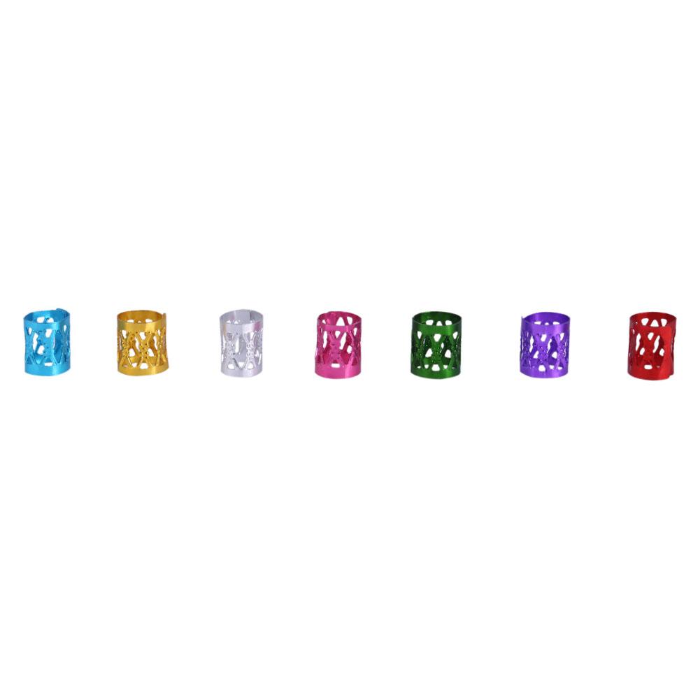 Hair Beads 100PCS/Bag New Colorful Hair Braiding Beads Rings Cuff Styling Decoration Tools 7 Colors Hair Braid Rings